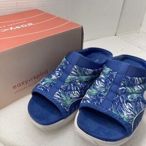 Easy Spirit Traciee Square Toe Casual Slide, Light Blue, Women Size 6 Item#583